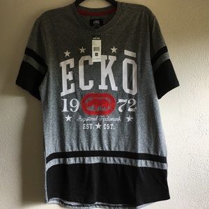 Ecko Unltd Men’s Short Sleeves Shirt NWT Gray/ Black